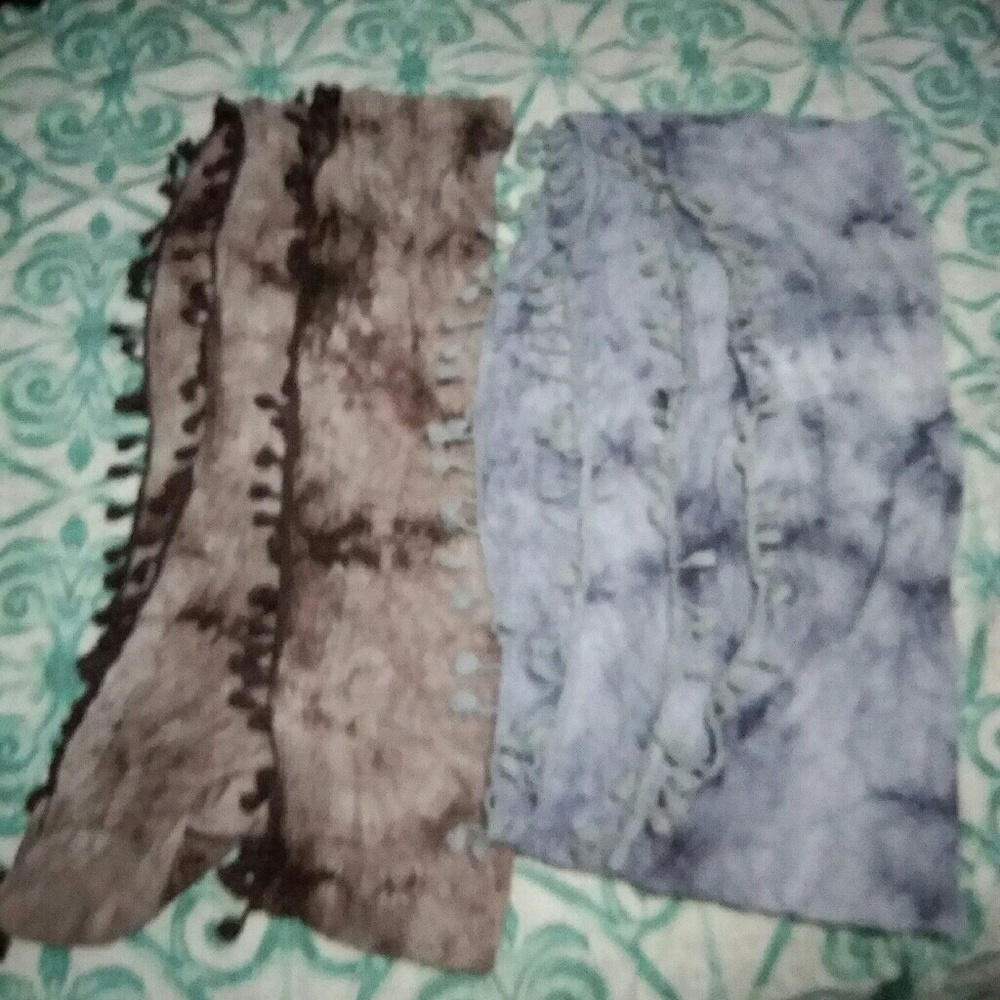 2 Boho Tye Dye Spring Infinity Scarves